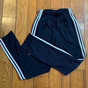 adidas Navy Joggers with White Stripes - Size S